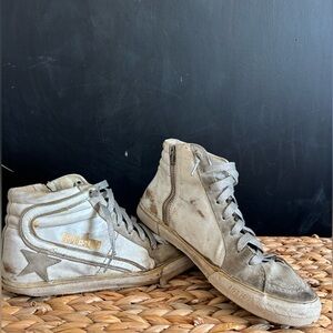 Real Golden Goose Slide Sneaker BX16 White Leather